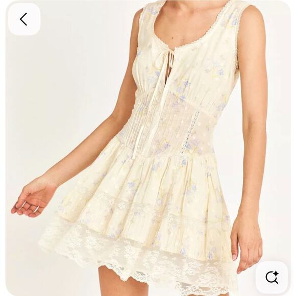 LoveShackFancy Women's Ceronne Mini Dress Sleeveless White Size 10 NWT - Picture 3 of 12